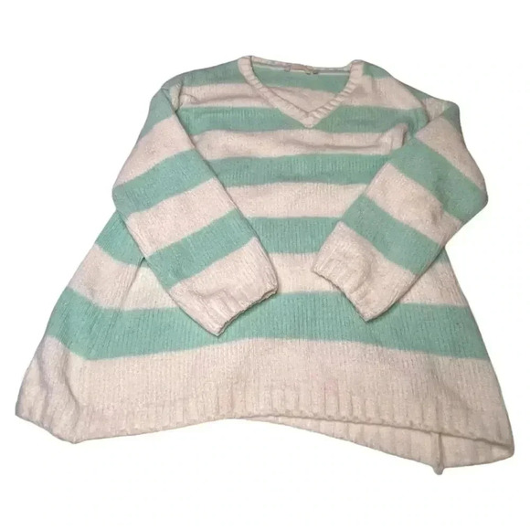 Soft Surroundings Women's XL Striped V-Neck Pullover Sweater Multicolor - Picture 3 of 9